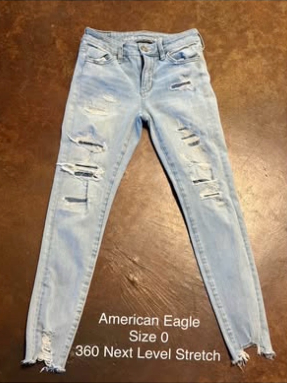 American Eagle Outfitters Light Wash Ripped Skinny Jeans